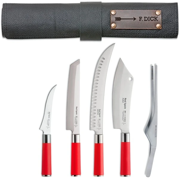 DICK Leder-Rolltasche "Red Spirit", 5-teilig, Besteck 3 DICK Leder-Rolltasche "Red Spirit", 5-teilig, Besteck